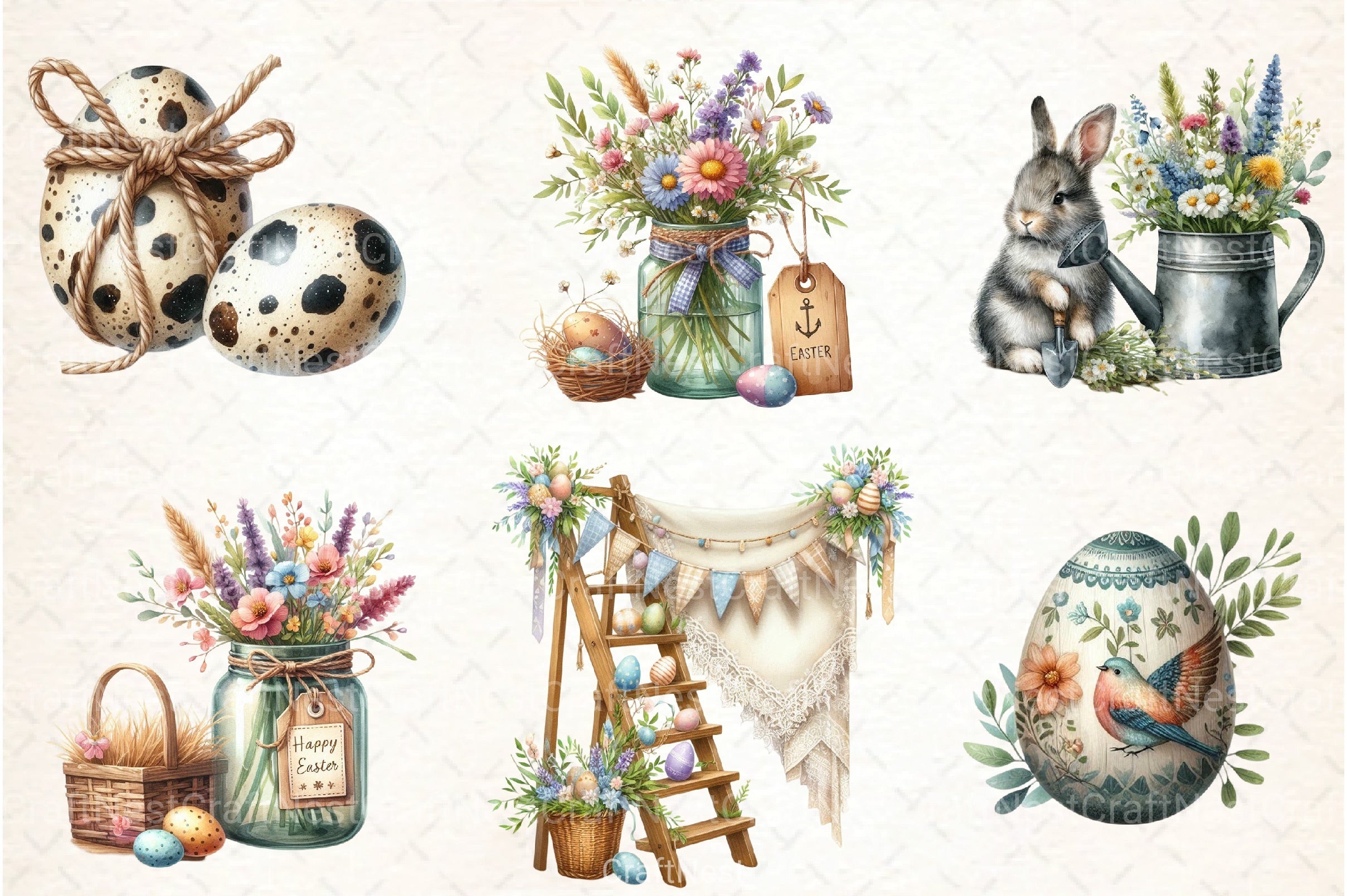 Country Farmhouse Easter Clipart Bundle 2 - CraftNest - Digital Crafting and Art