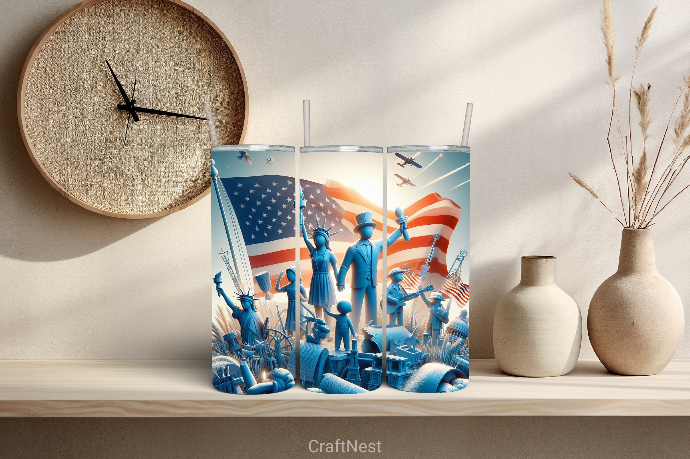 4th of July Tumbler Wrap Bundle 50 - CraftNest - Digital Crafting and Art