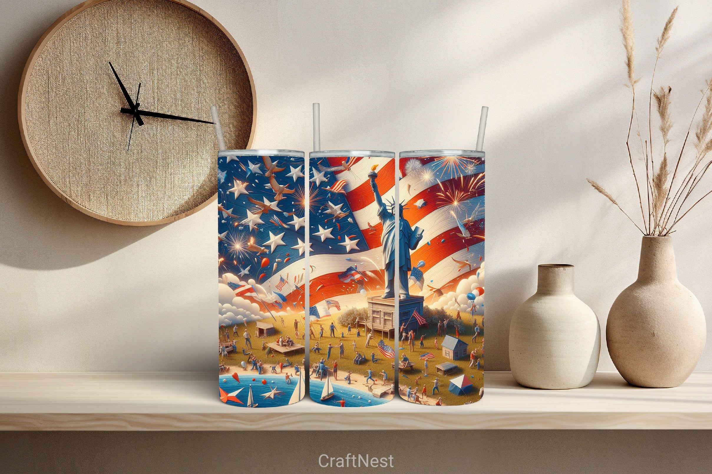 4th of July Tumbler Wrap Bundle 64 - CraftNest - Digital Crafting and Art