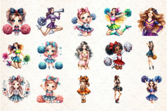 Cute Cheerleader Clipart Bundle 2 - CraftNest - Digital Crafting and Art
