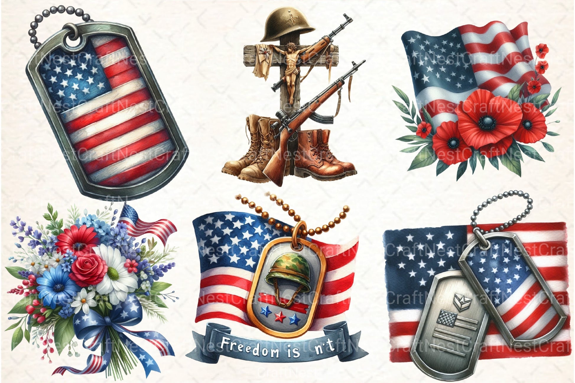 Memorial Day Clipart Bundle 121 - CraftNest - Digital Crafting and Art