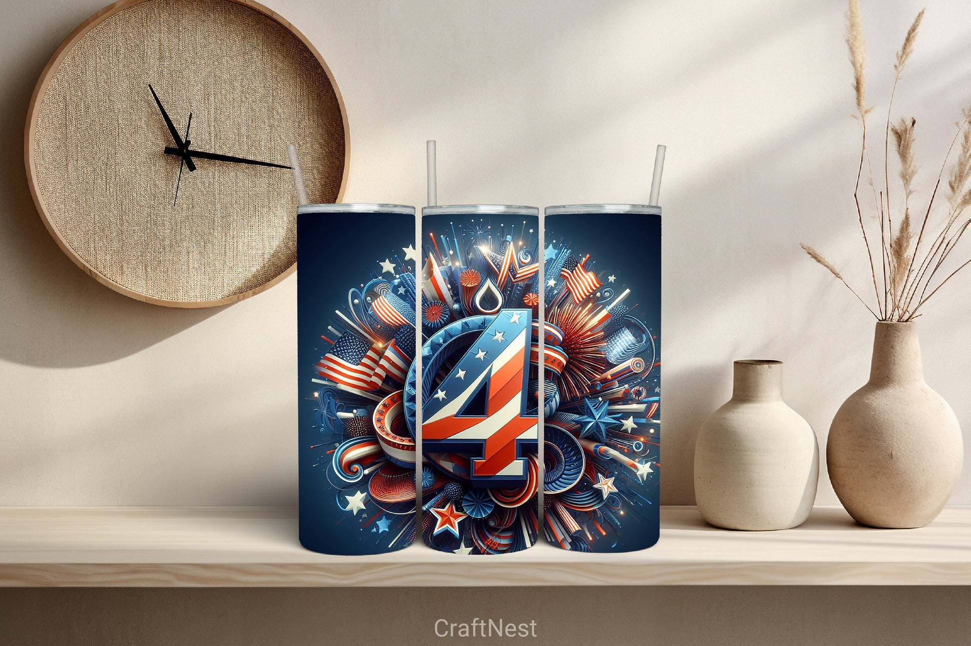 4th of July Tumbler Wrap Bundle 24 - CraftNest - Digital Crafting and Art