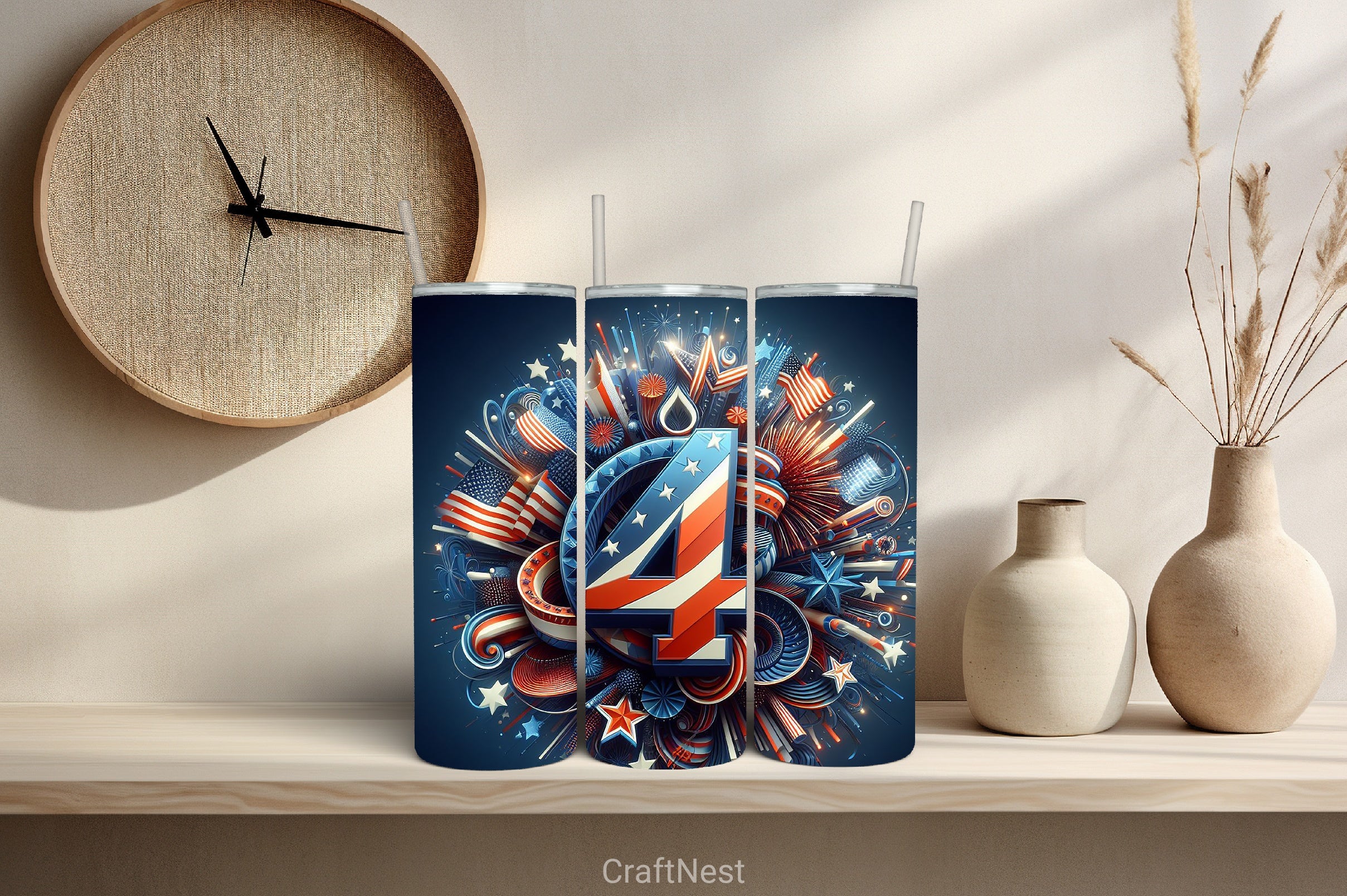 4th of July Tumbler Wrap Bundle 24 - CraftNest - Digital Crafting and Art