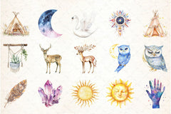 Dreamy Boho Clipart Bundle - CraftNest - Digital Crafting and Art