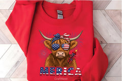 July 4th Highland Cow Clipart Bundle - CraftNest - Digital Crafting and Art