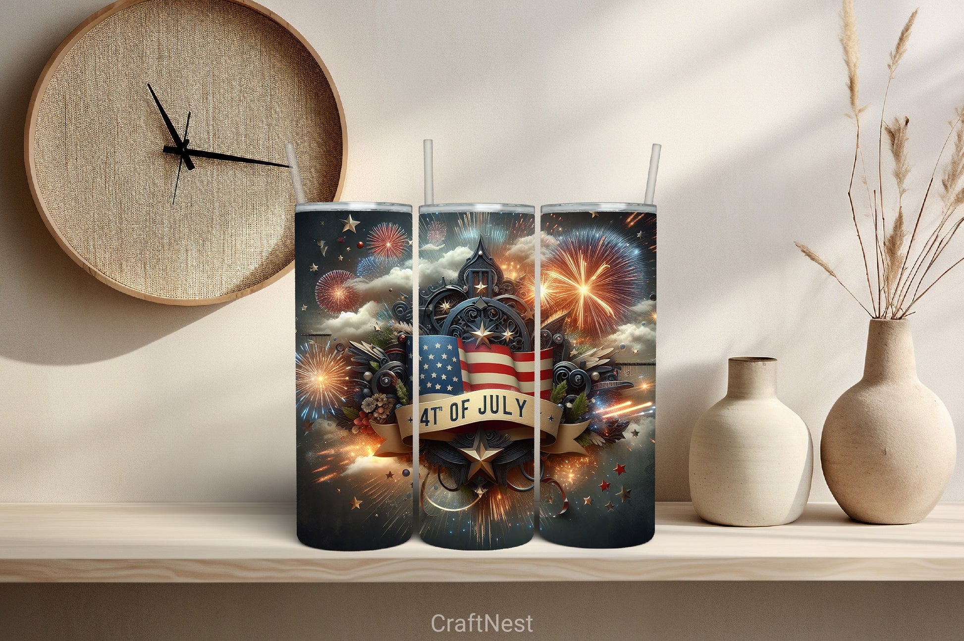 4th of July Tumbler Wrap Bundle 105 - CraftNest - Digital Crafting and Art