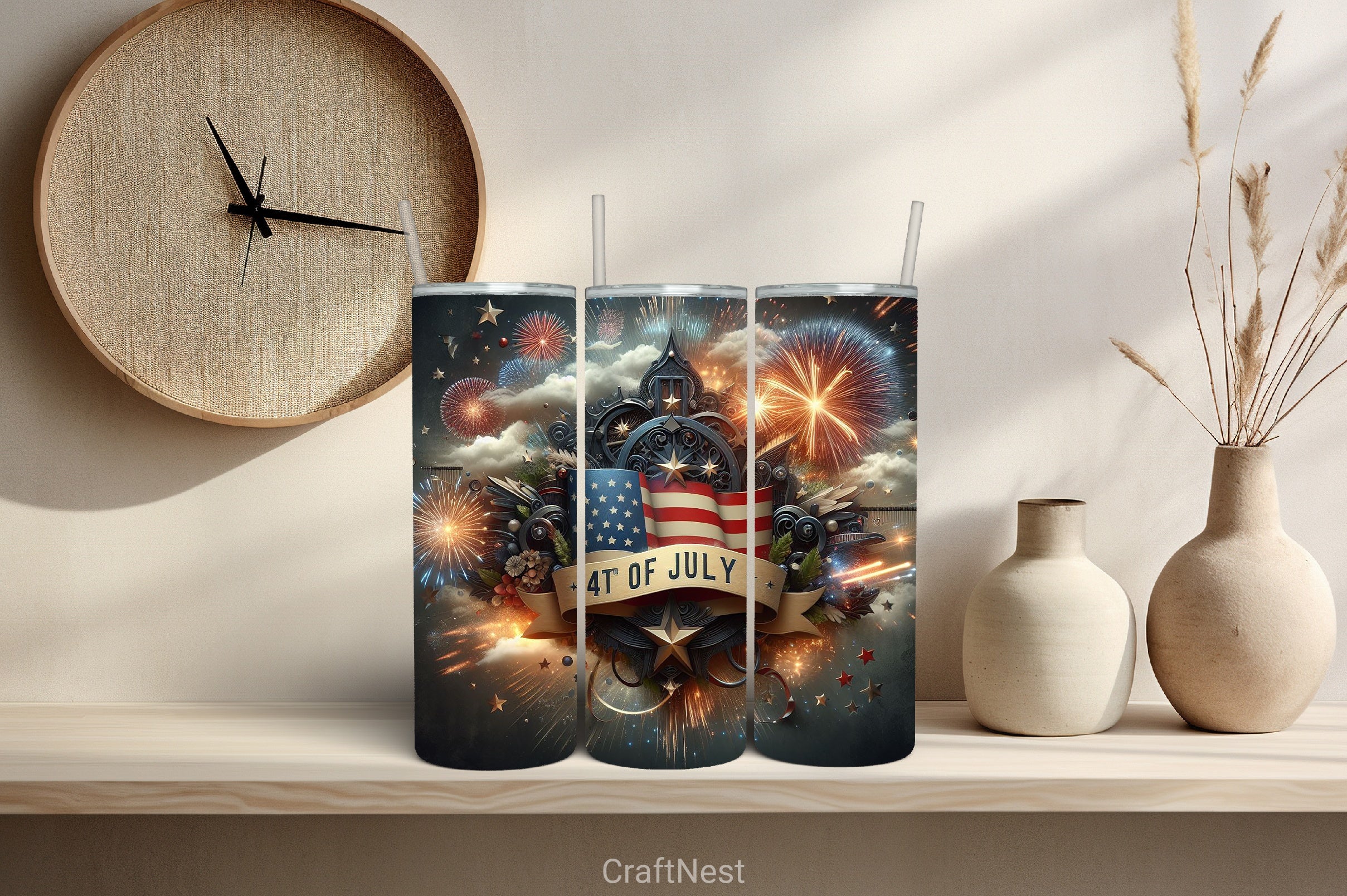 4th of July Tumbler Wrap Bundle 105 - CraftNest - Digital Crafting and Art