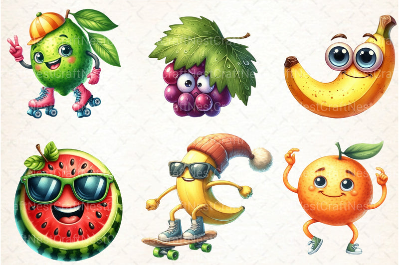 Funny Fruit Clipart Bundle - CraftNest - Digital Crafting and Art