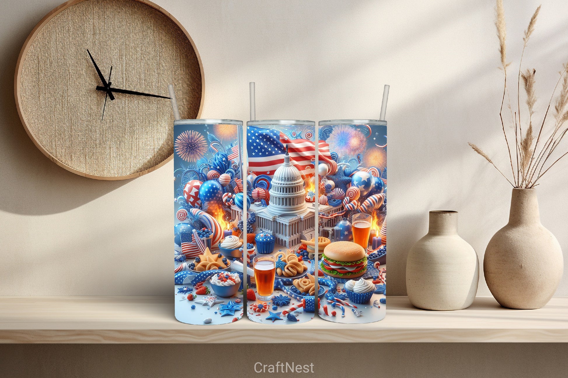 4th of July Tumbler Wrap Bundle 108 - CraftNest - Digital Crafting and Art