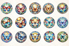 Stained Glass Butterfly Summer Clipart Bundle - CraftNest - Digital Crafting and Art