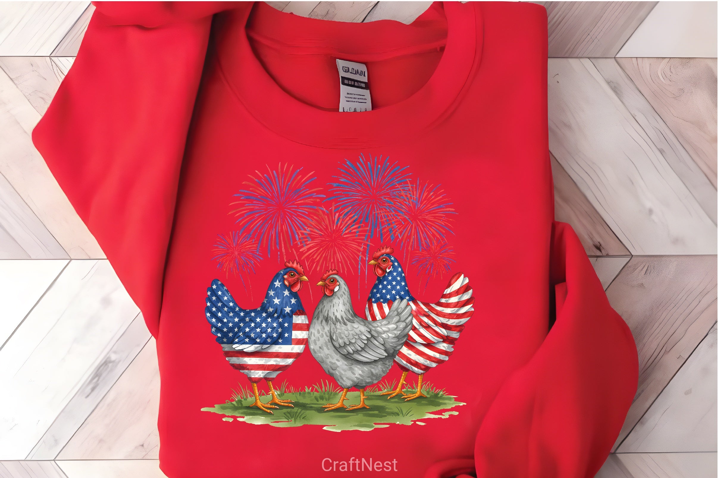 4th of July Chicken Clipart Bundle - CraftNest - Digital Crafting and Art