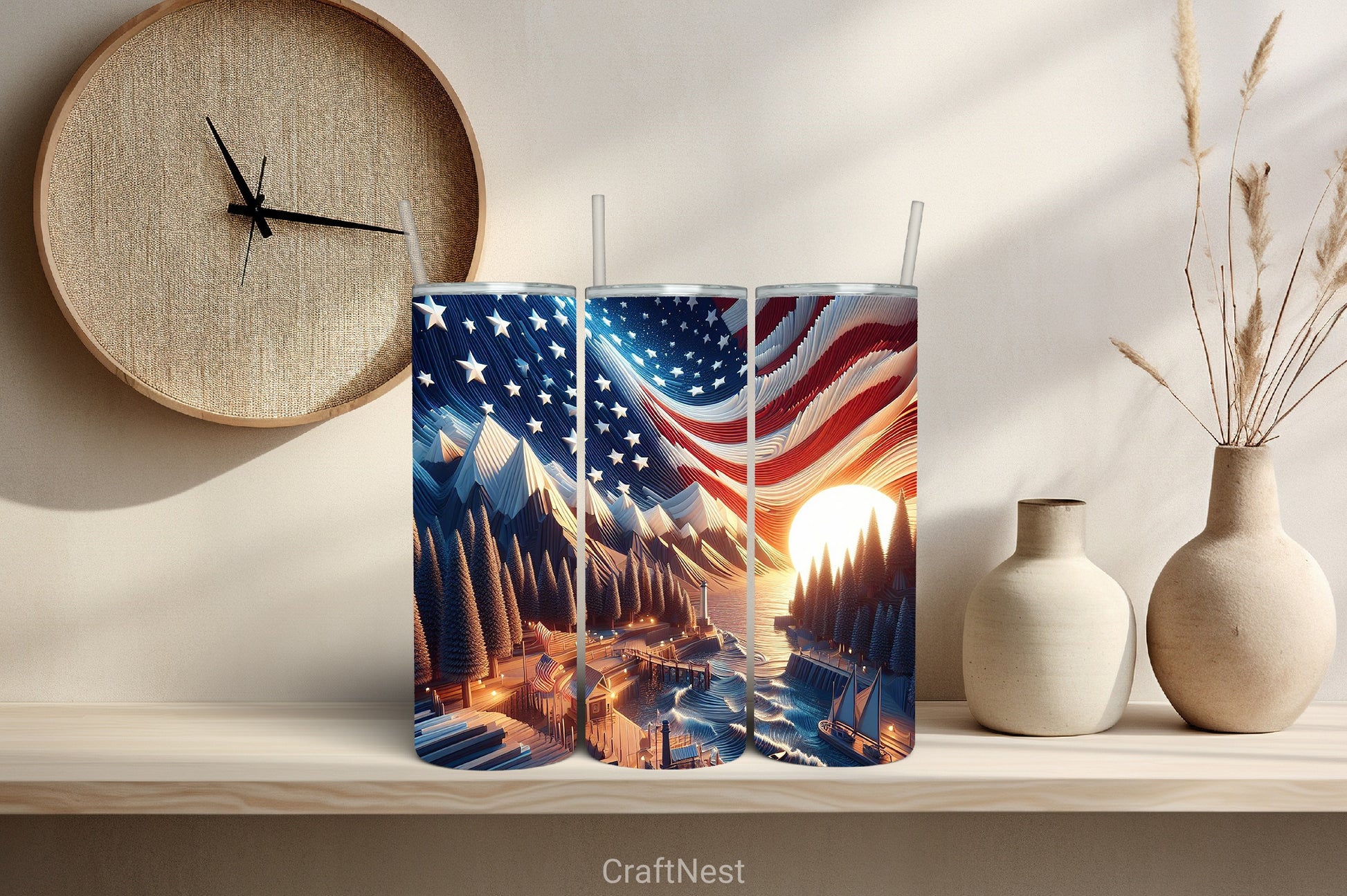 4th of July Tumbler Wrap Bundle 118 - CraftNest - Digital Crafting and Art