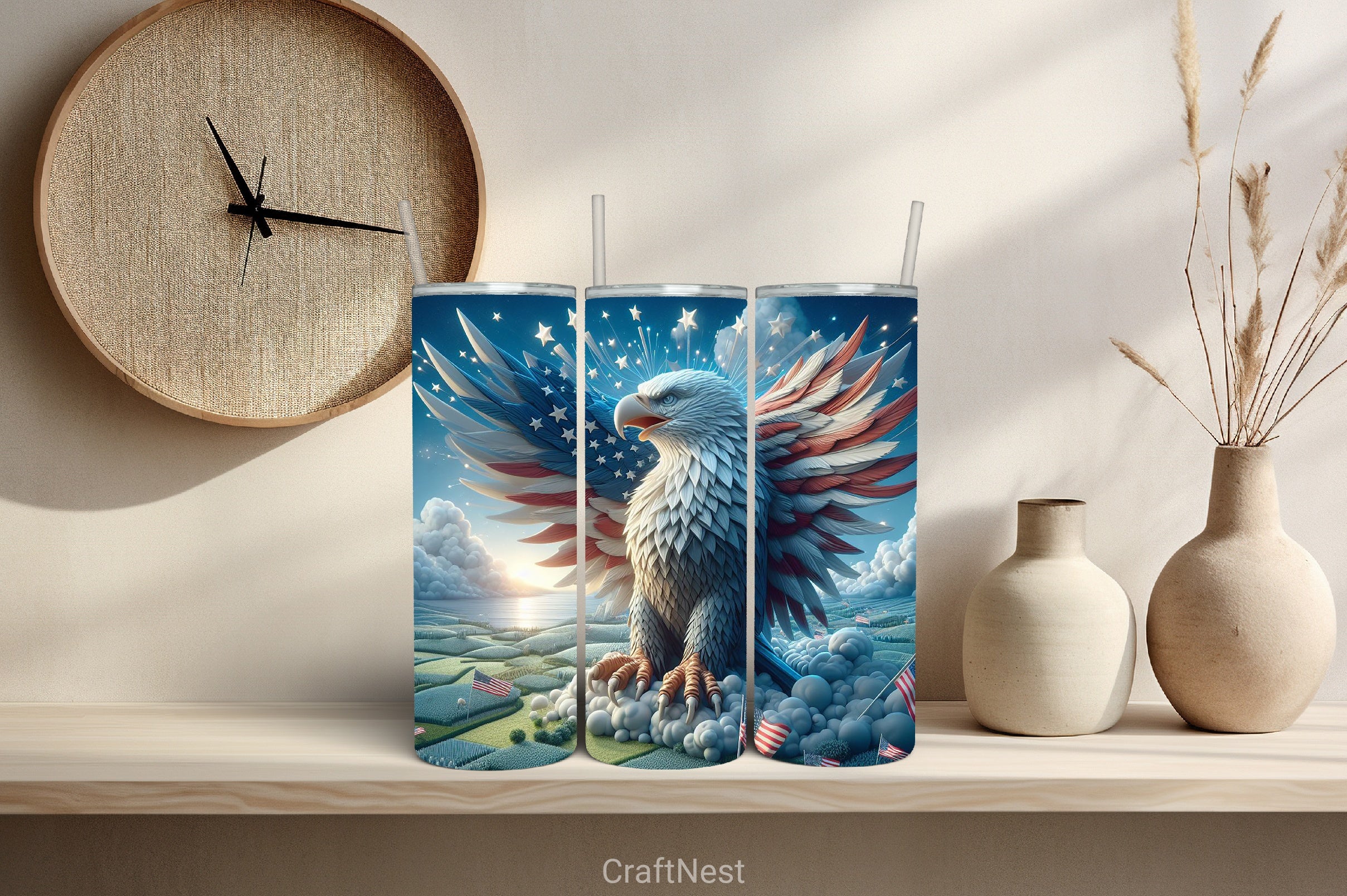 4th of July Tumbler Wrap Bundle 138 - CraftNest - Digital Crafting and Art