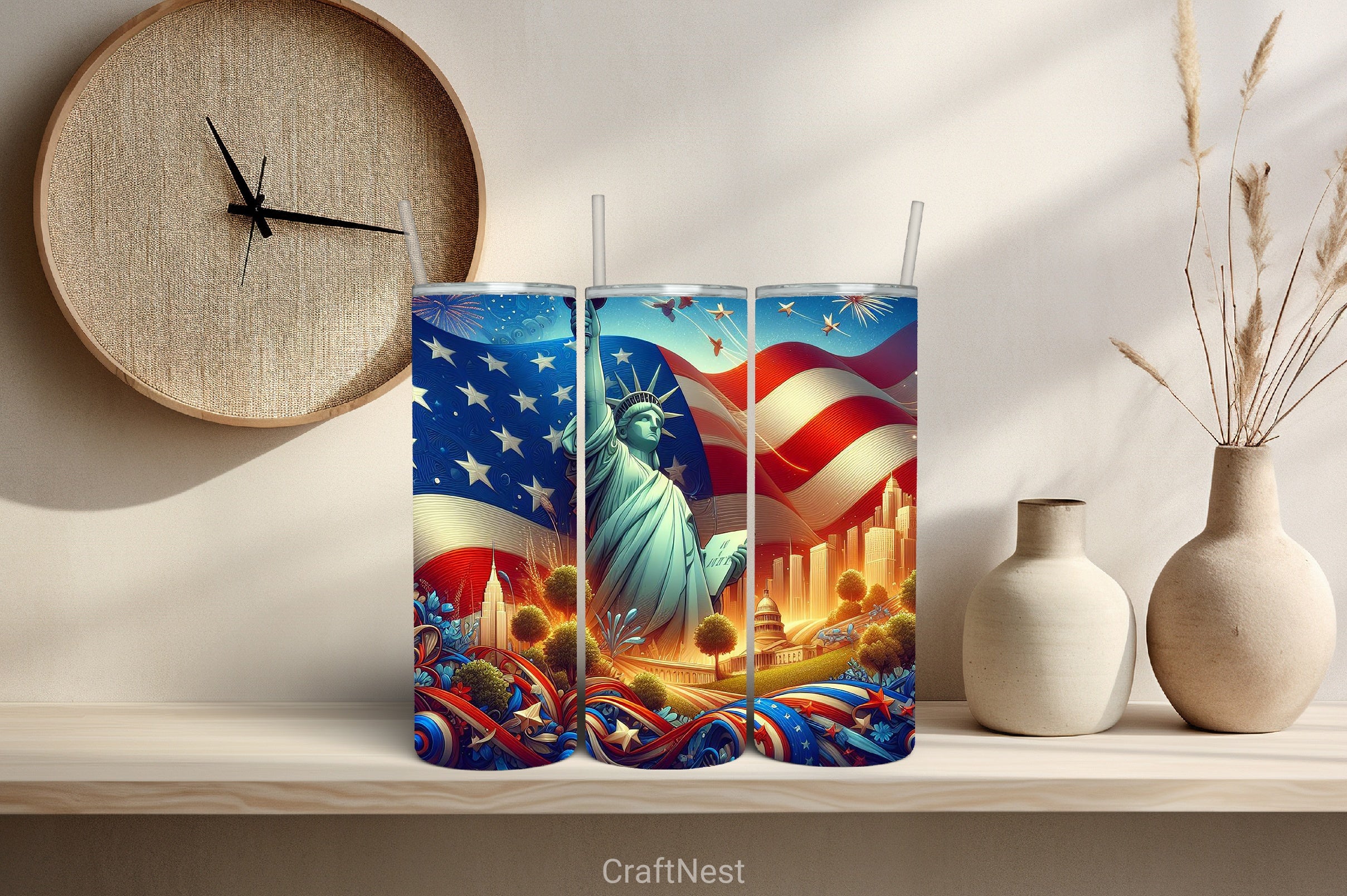 4th of July Tumbler Wrap Bundle 26 - CraftNest - Digital Crafting and Art