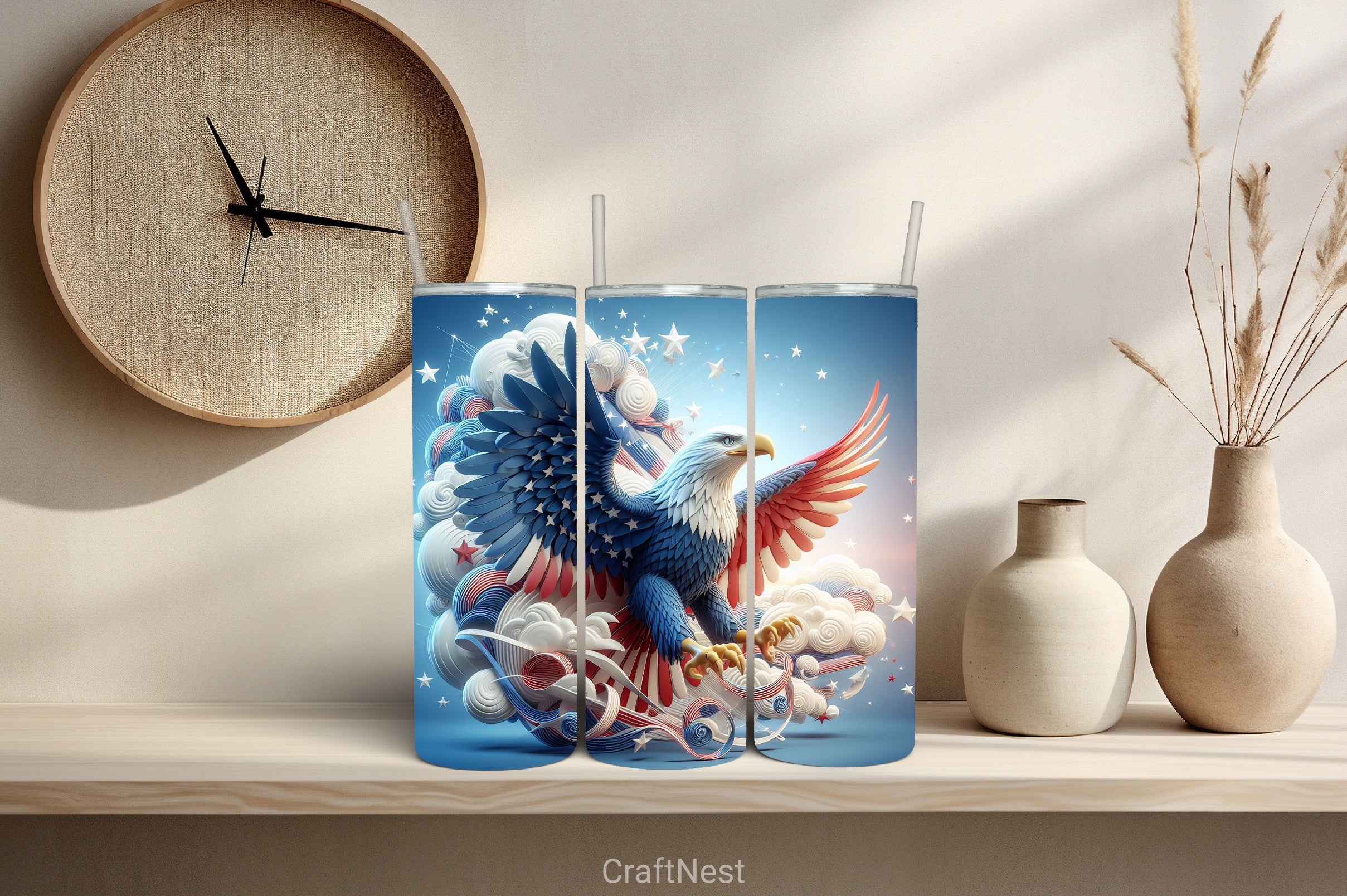 4th of July Tumbler Wrap Bundle 48 - CraftNest - Digital Crafting and Art
