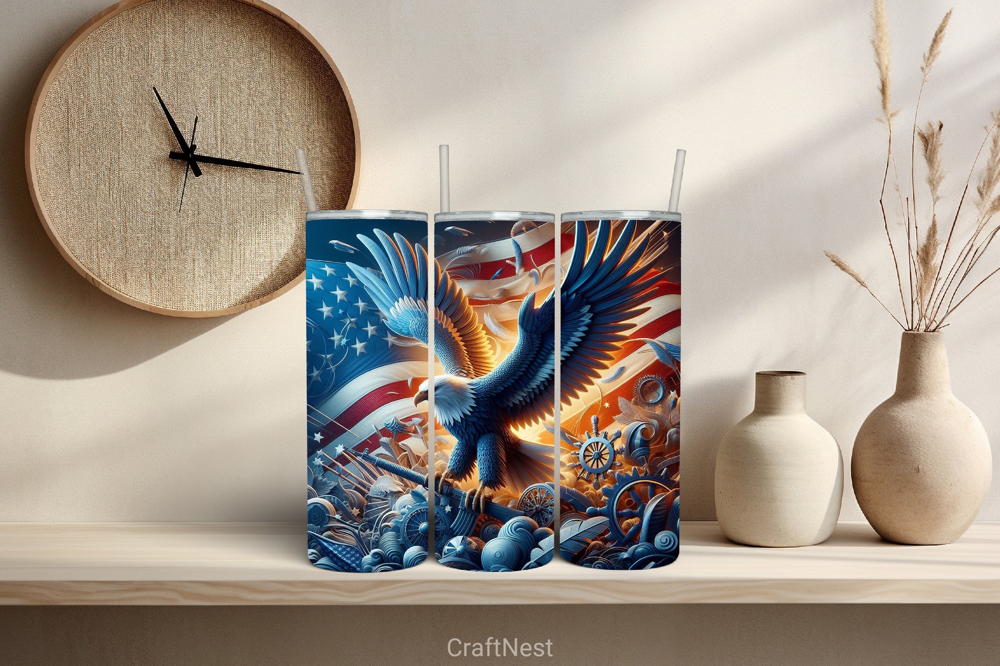 4th of July Tumbler Wrap Bundle 129 - CraftNest - Digital Crafting and Art