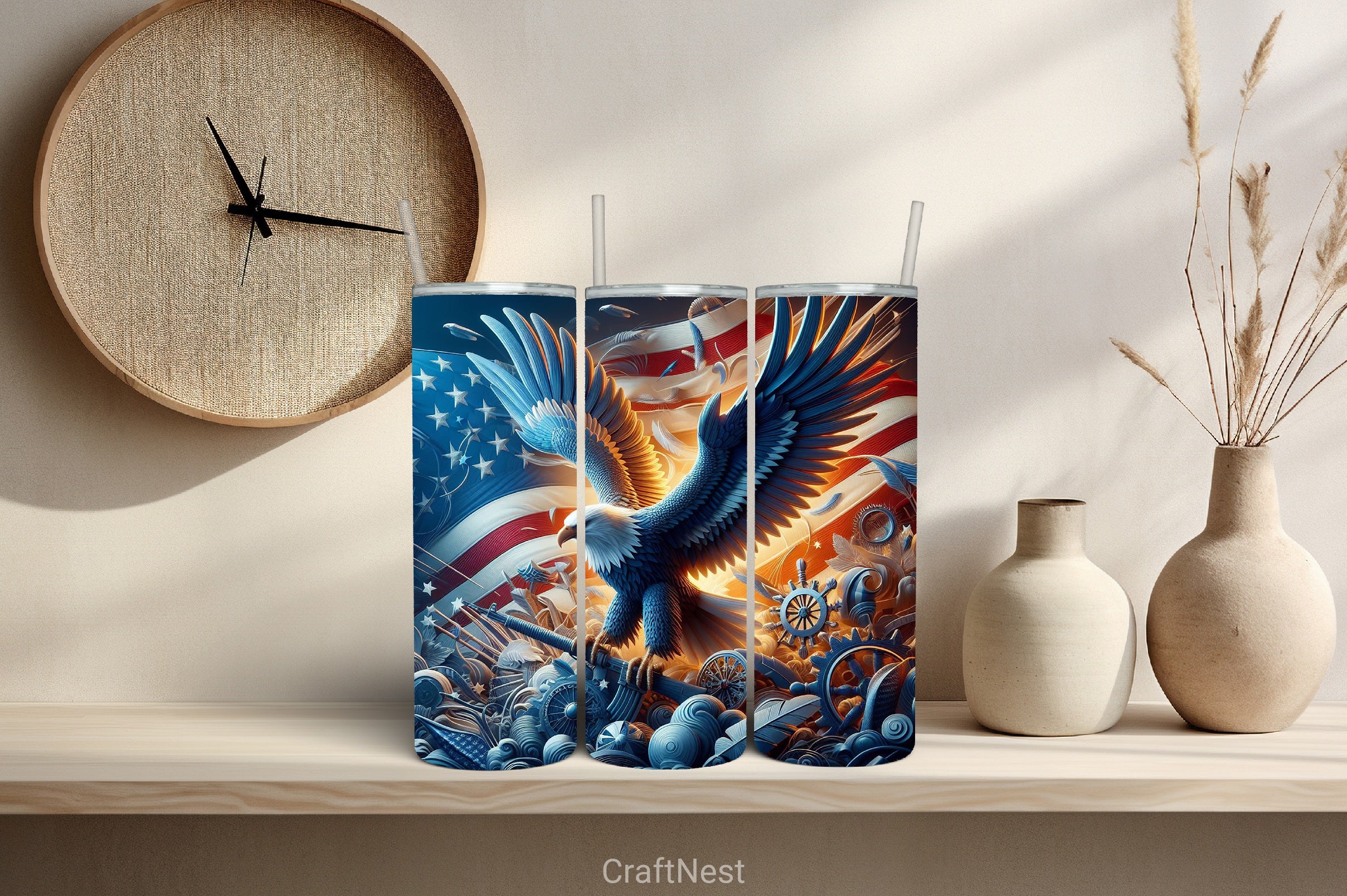 4th of July Tumbler Wrap Bundle 129 - CraftNest - Digital Crafting and Art