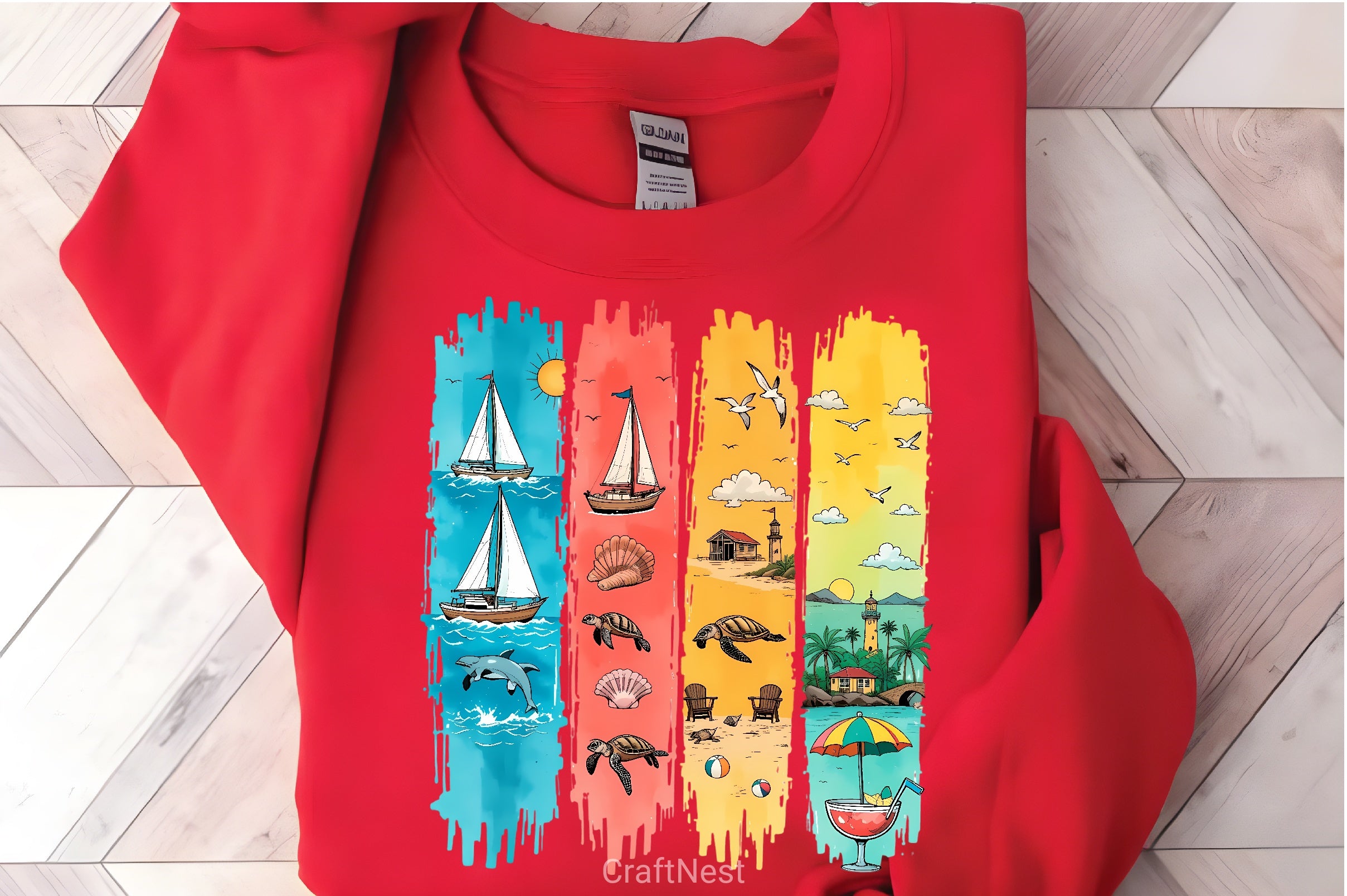 Colorful Stripe T Shirt Design Bundle - CraftNest - Digital Crafting and Art