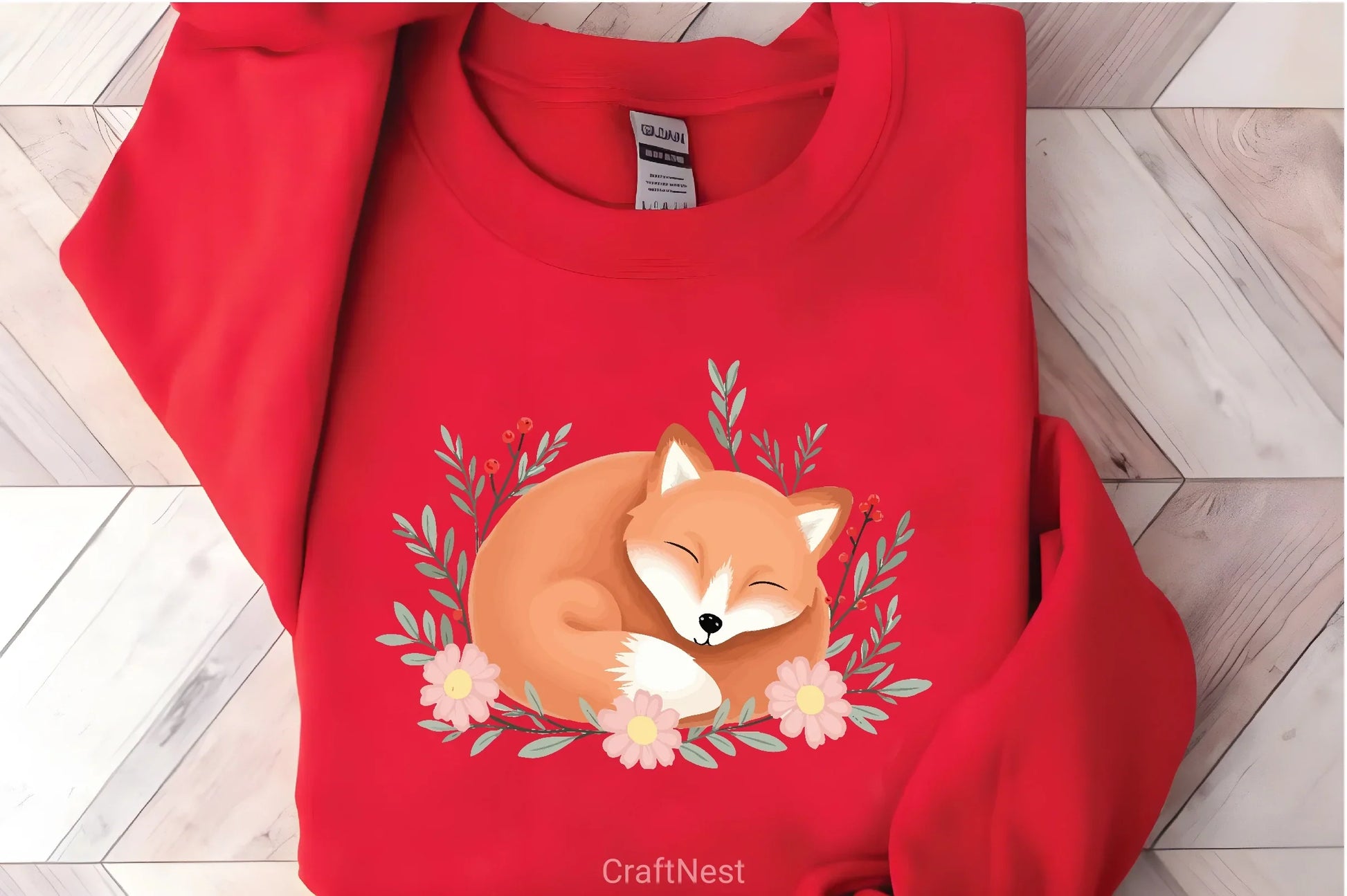 Sleeping Fox with Flowers Clipart Bundle - CraftNest - Digital Crafting and Art