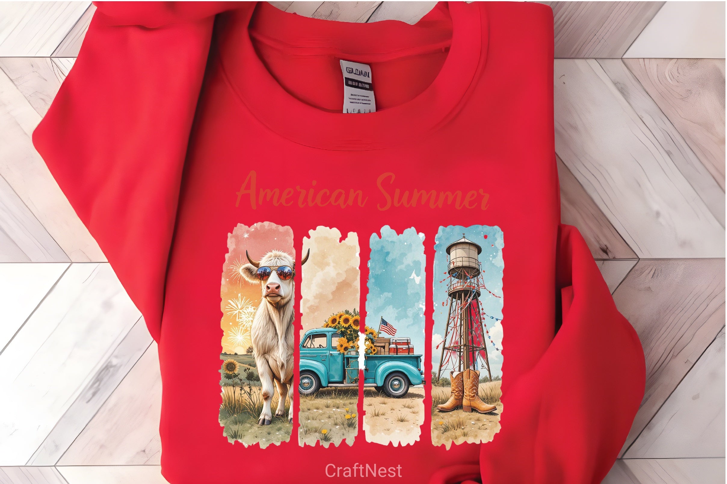 American Summer Collage Clipart Bundle - CraftNest - Digital Crafting and Art