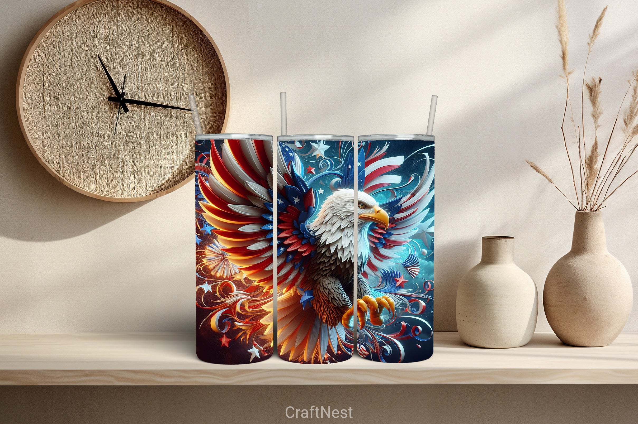 4th of July Tumbler Wrap Bundle 148 - CraftNest - Digital Crafting and Art