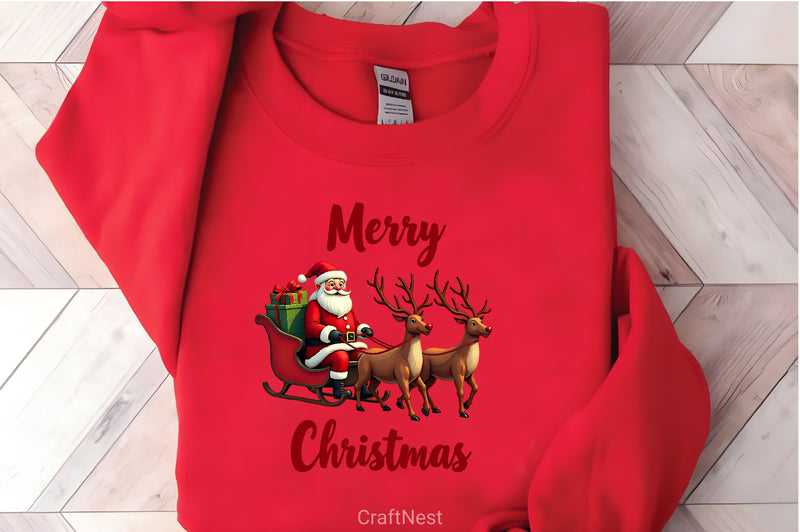 Vintage Santa Sleigh T Shirt Clipart Bundle - CraftNest - Digital Crafting and Art