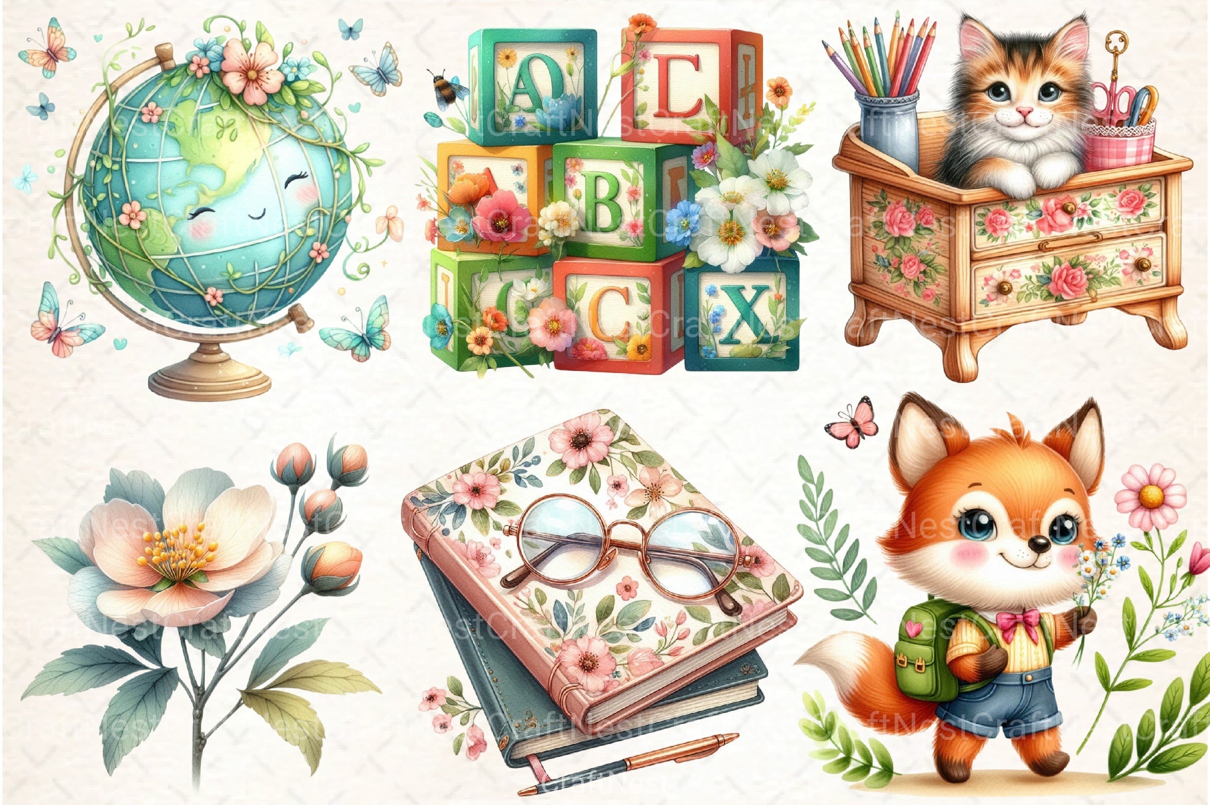 Spring School Clipart Bundle 10 - CraftNest - Digital Crafting and Art