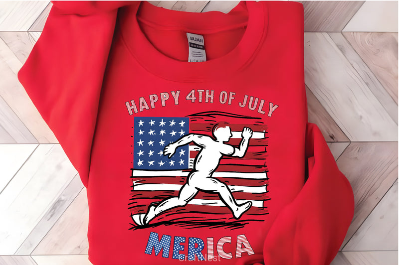 Happy 4th July Heart Sprinting Clipart Bundle - CraftNest - Digital Crafting and Art