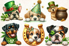 St. Patrick's Day Peeking Dogs Clipart Bundle 99 - CraftNest - Digital Crafting and Art