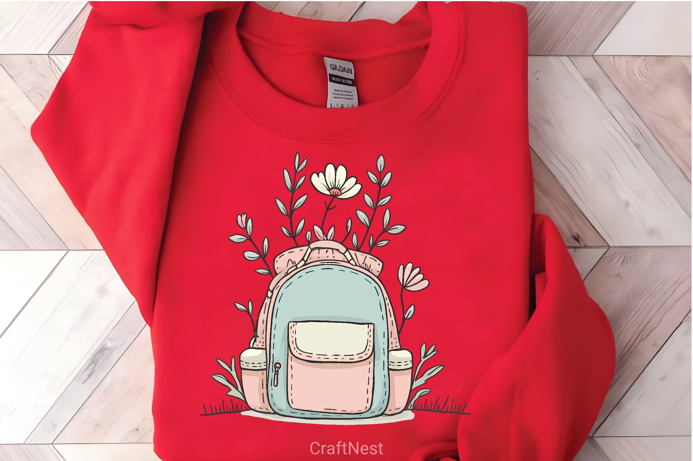 Cute Pink Floral Backpack Clipart Bundle - CraftNest - Digital Crafting and Art