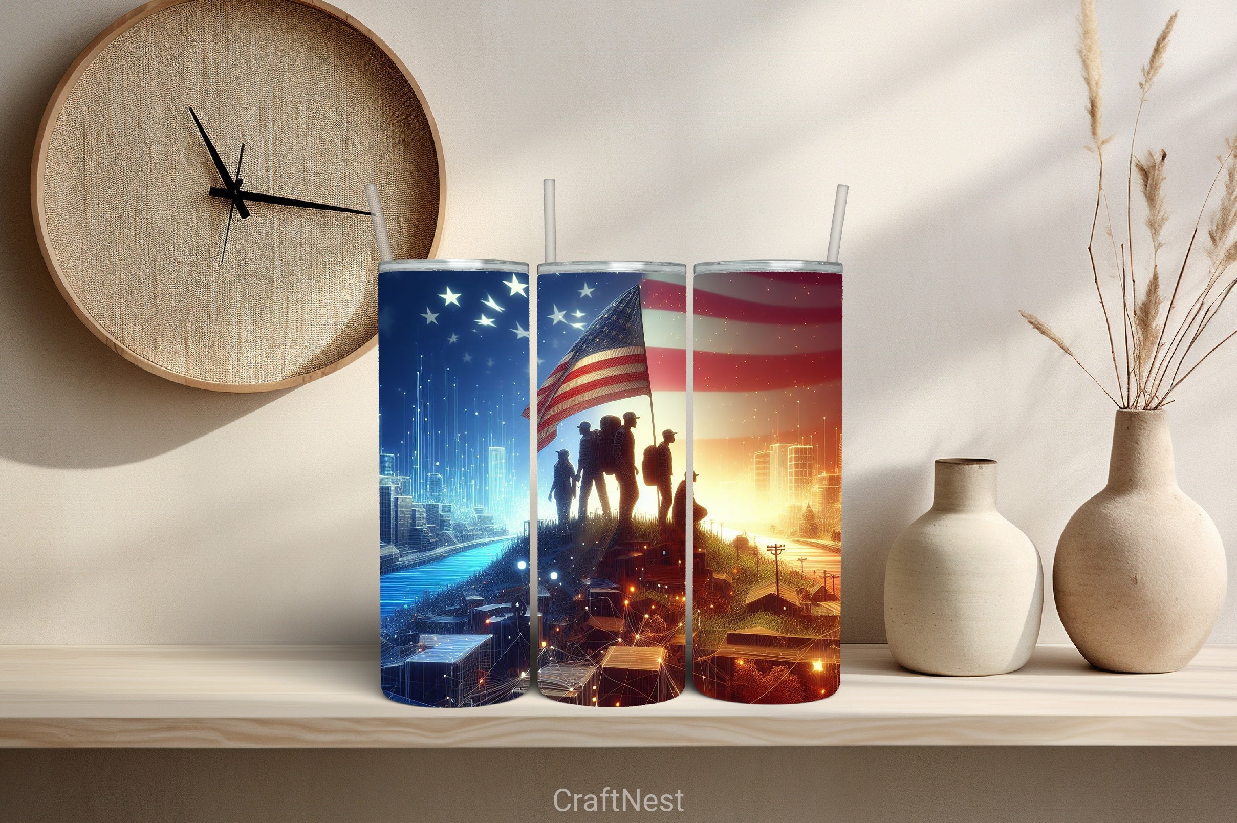 4th of July Tumbler Wrap Bundle 75 - CraftNest - Digital Crafting and Art