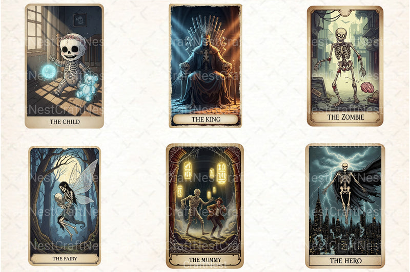 Funny Halloween Tarot Card Clipart Bundle - CraftNest - Digital Crafting and Art