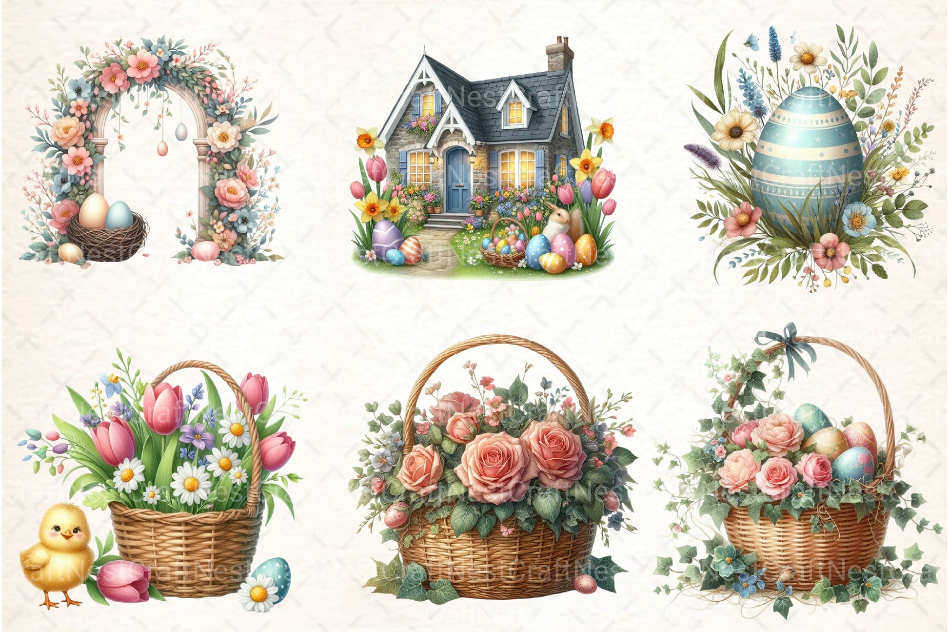Easter Spring Flowers Clipart Bundle - CraftNest - Digital Crafting and Art