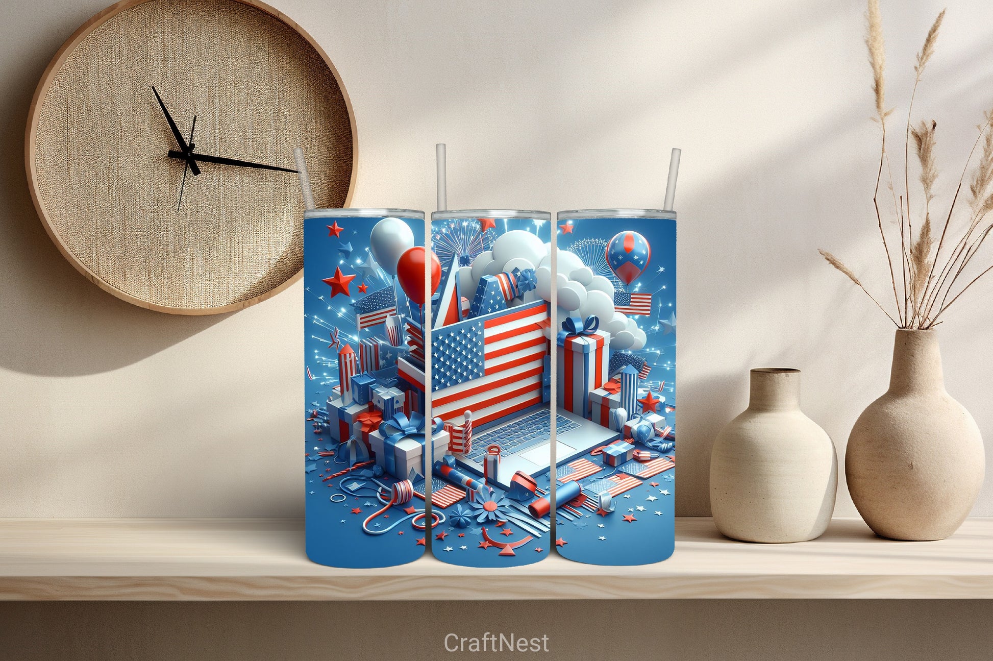 4th of July Tumbler Wrap Bundle 120 - CraftNest - Digital Crafting and Art