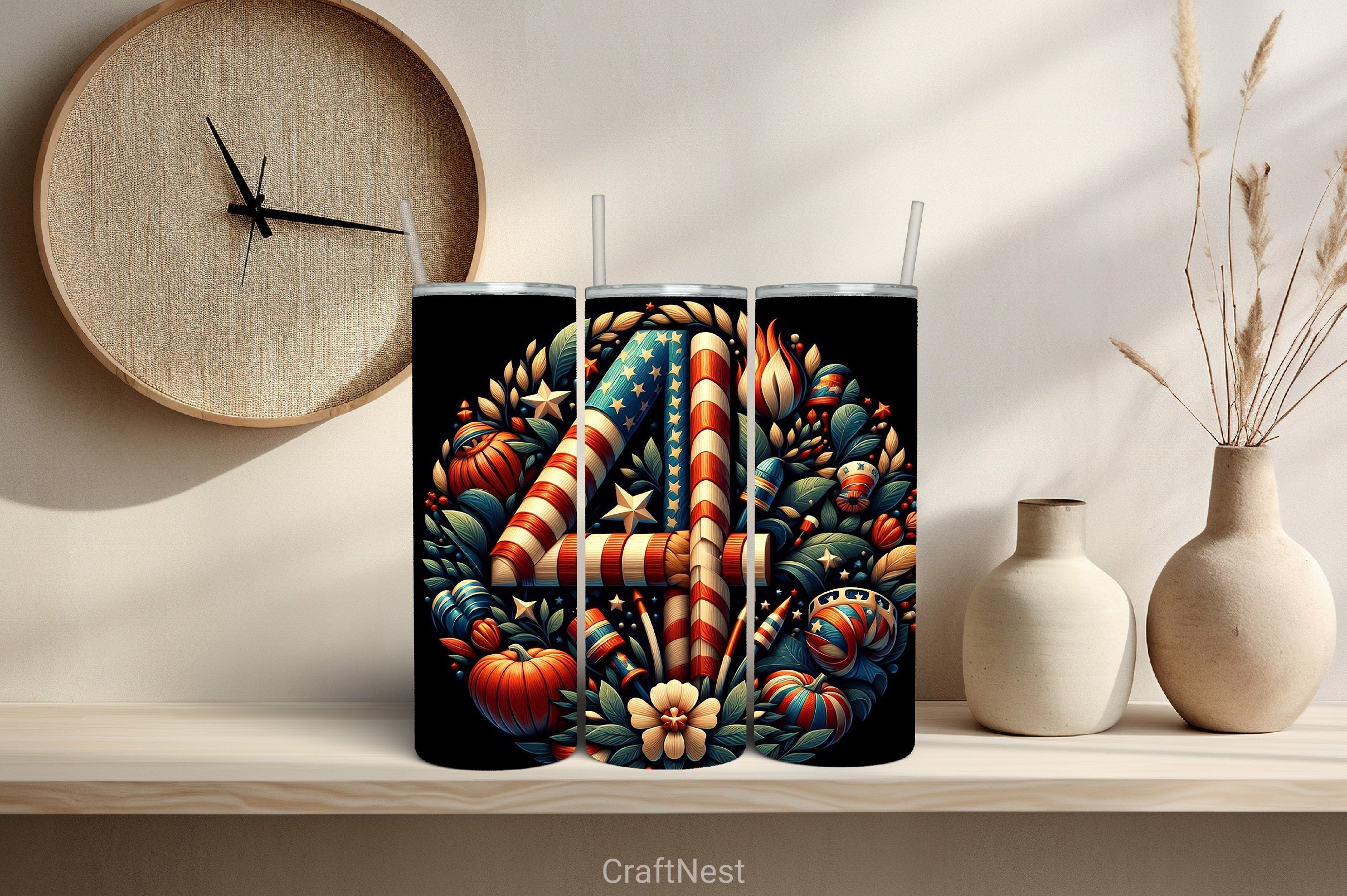 4th of July Tumbler Wrap Bundle 136 - CraftNest - Digital Crafting and Art