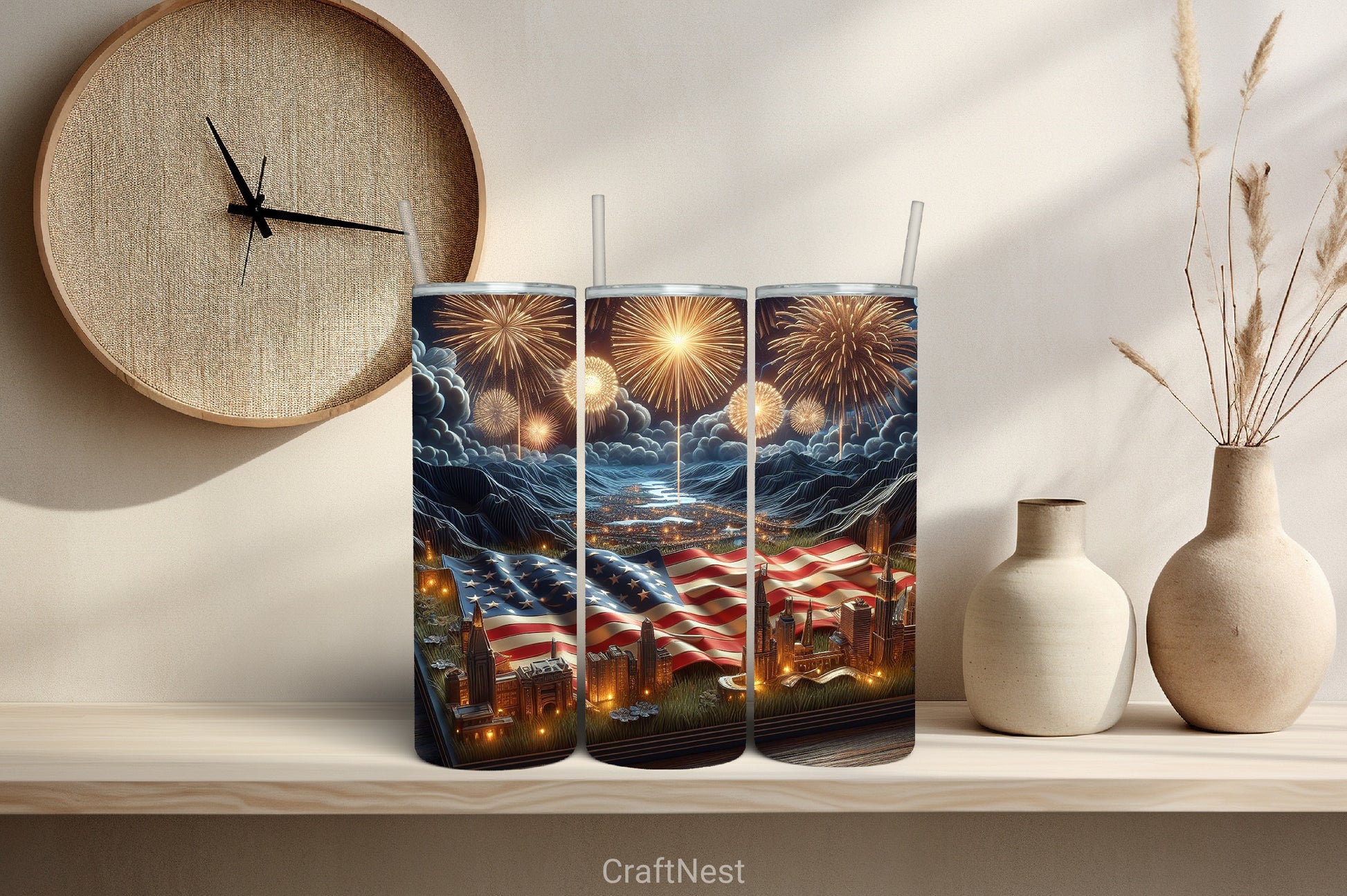 4th of July Tumbler Wrap Bundle 147 - CraftNest - Digital Crafting and Art
