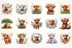 Summer Highland Cows Clipart Bundle - CraftNest - Digital Crafting and Art