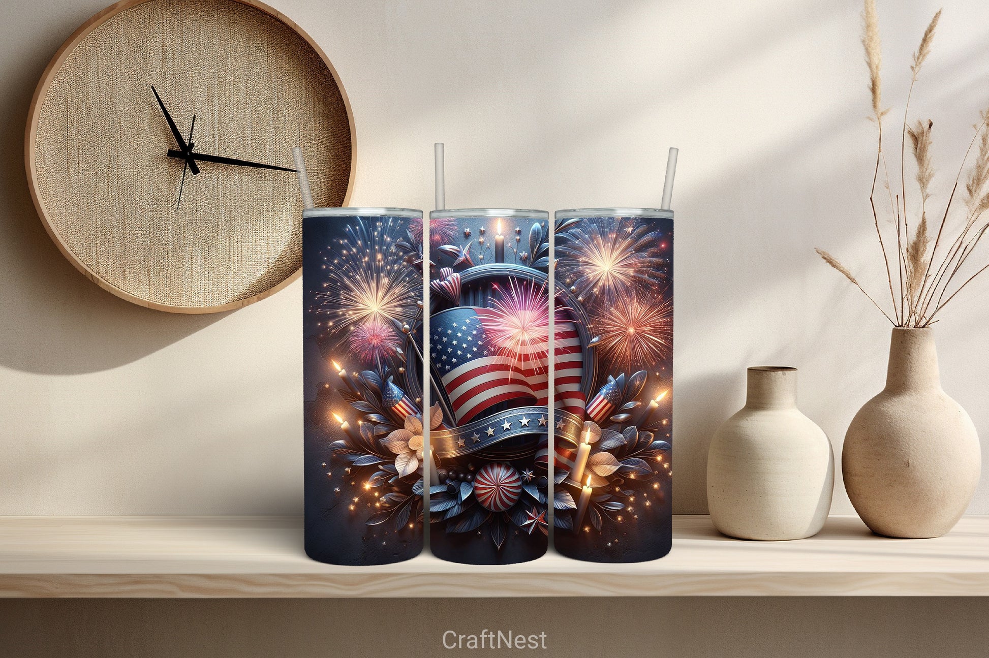 4th of July Tumbler Wrap Bundle 40 - CraftNest - Digital Crafting and Art