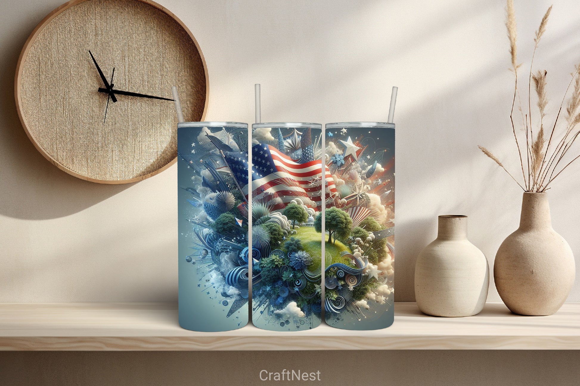4th of July Tumbler Wrap Bundle 65 - CraftNest - Digital Crafting and Art