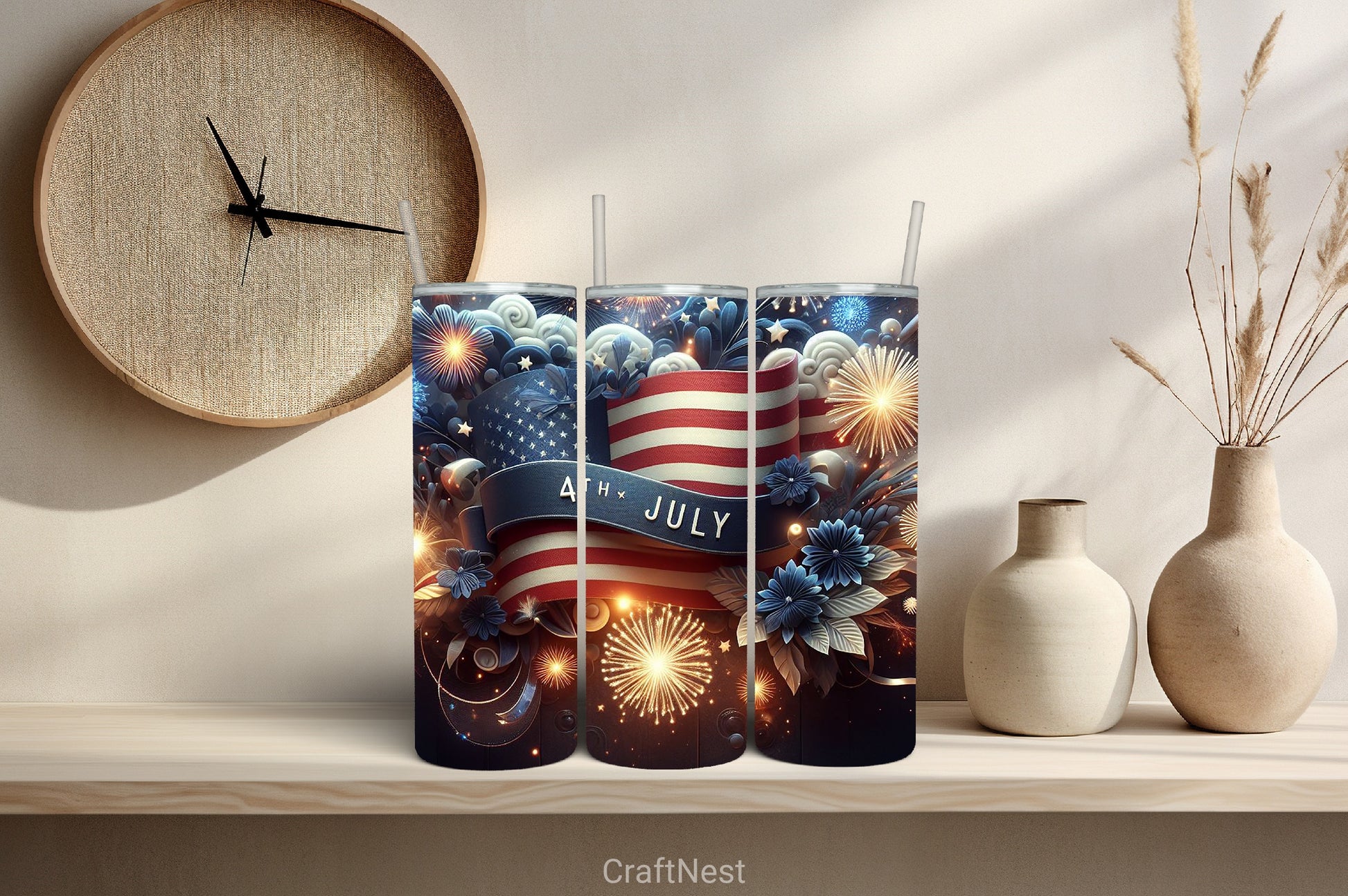 4th of July Tumbler Wrap Bundle 25 - CraftNest - Digital Crafting and Art