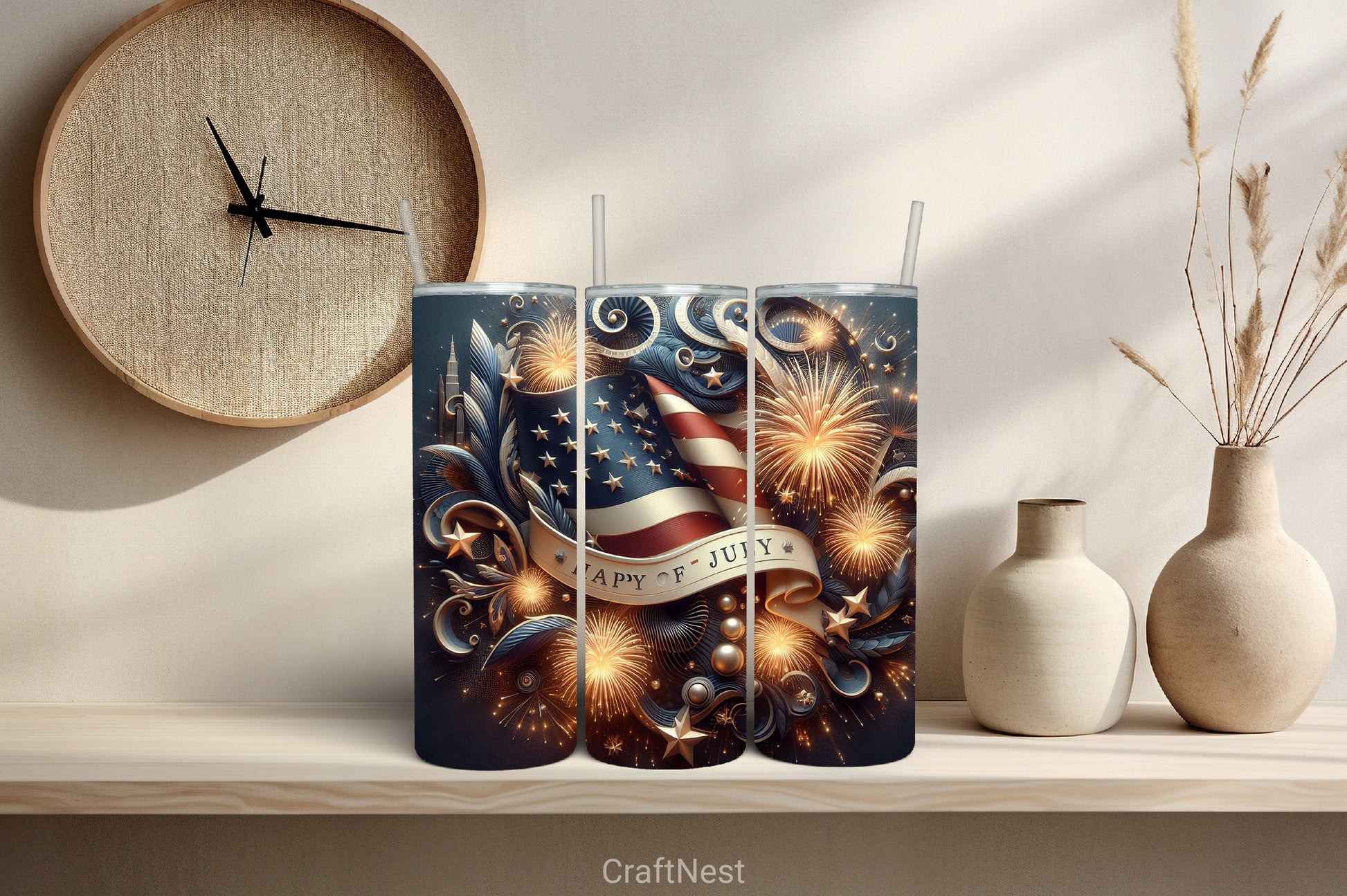 4th of July Tumbler Wrap Bundle 60 - CraftNest - Digital Crafting and Art