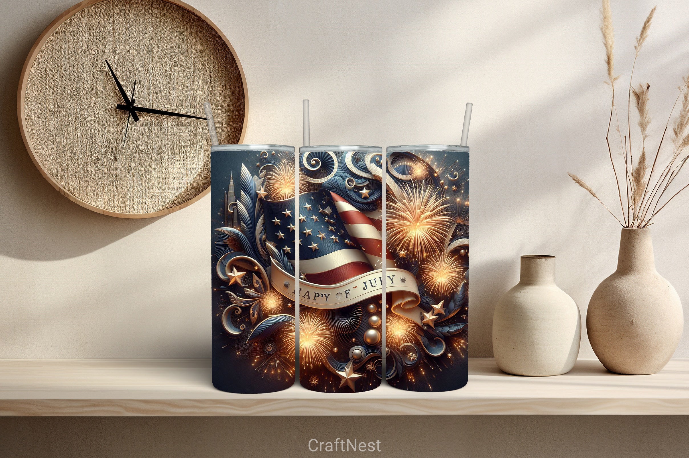 4th of July Tumbler Wrap Bundle 60 - CraftNest - Digital Crafting and Art