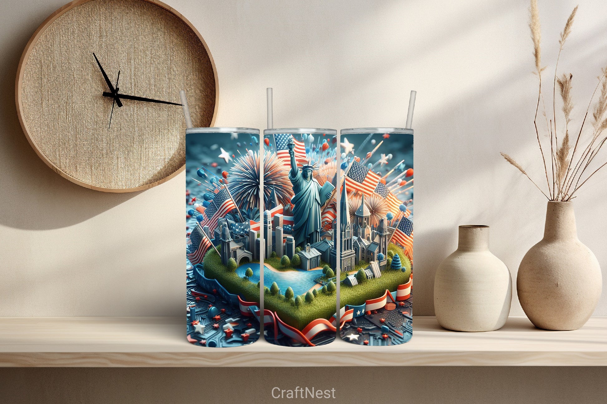 4th of July Tumbler Wrap Bundle 35 - CraftNest - Digital Crafting and Art