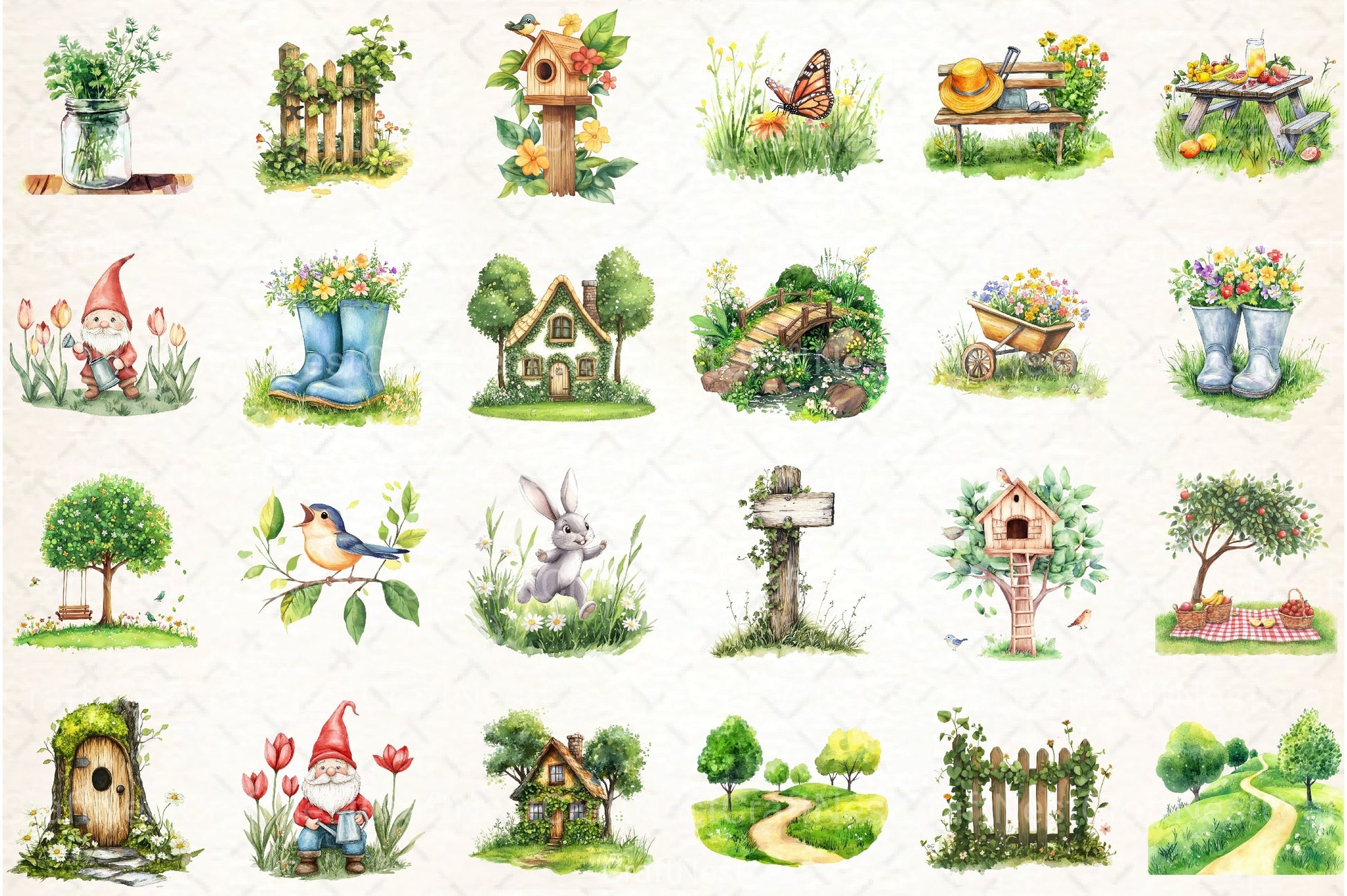 Green Spring Outdoor Clipart Bundle - CraftNest - Digital Crafting and Art