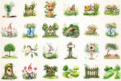 Green Spring Outdoor Clipart Bundle - CraftNest - Digital Crafting and Art