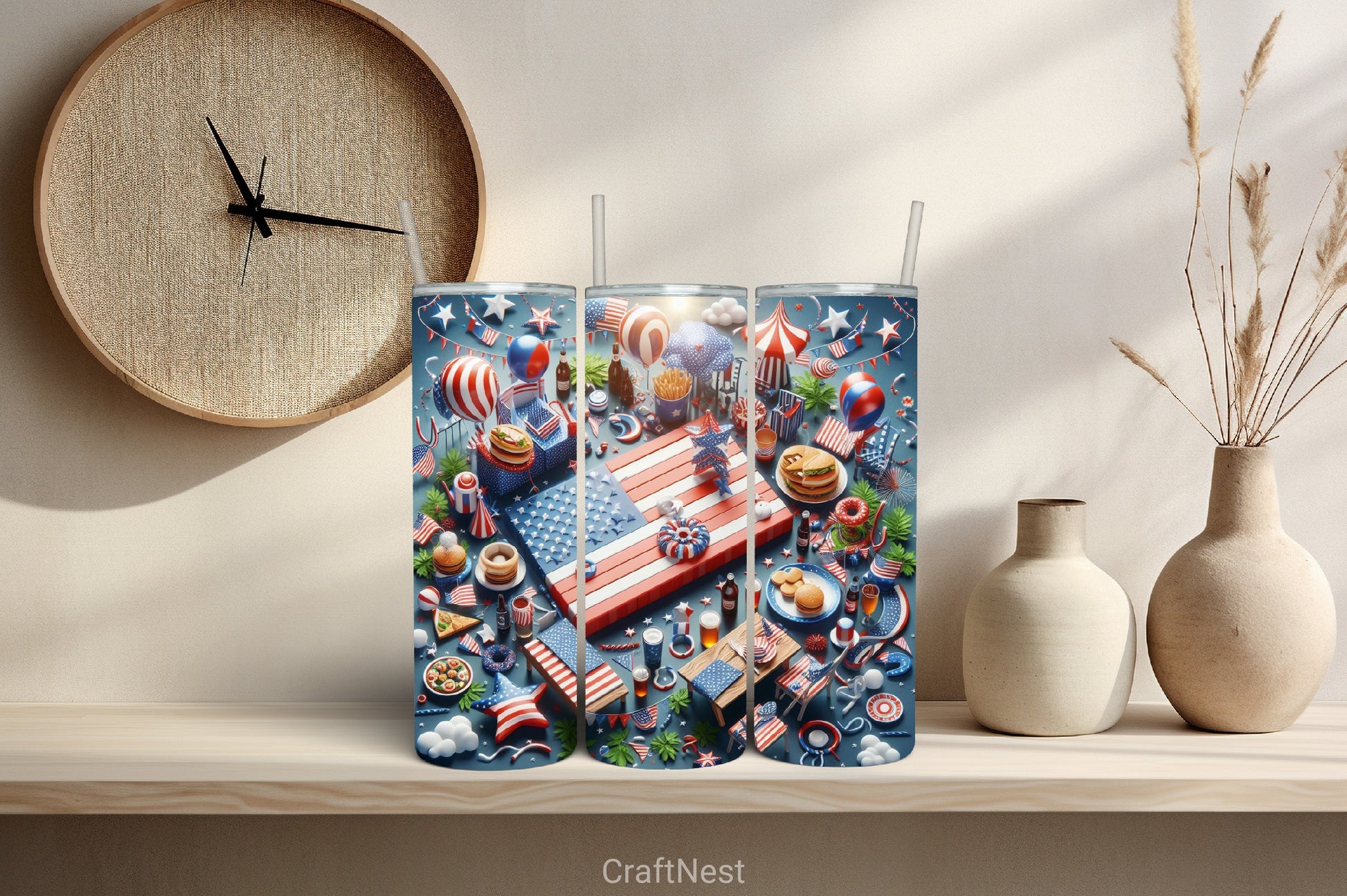 4th of July Tumbler Wrap Bundle 28 - CraftNest - Digital Crafting and Art