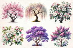 Spring Flower Tree Clipart Bundle 88 - CraftNest - Digital Crafting and Art