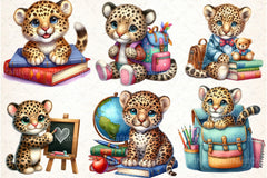 Baby Leopards Back to School Clipart Bundle - CraftNest - Digital Crafting and Art