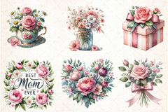 Floral Mother's Day Clipart Bundle 4 - CraftNest - Digital Crafting and Art