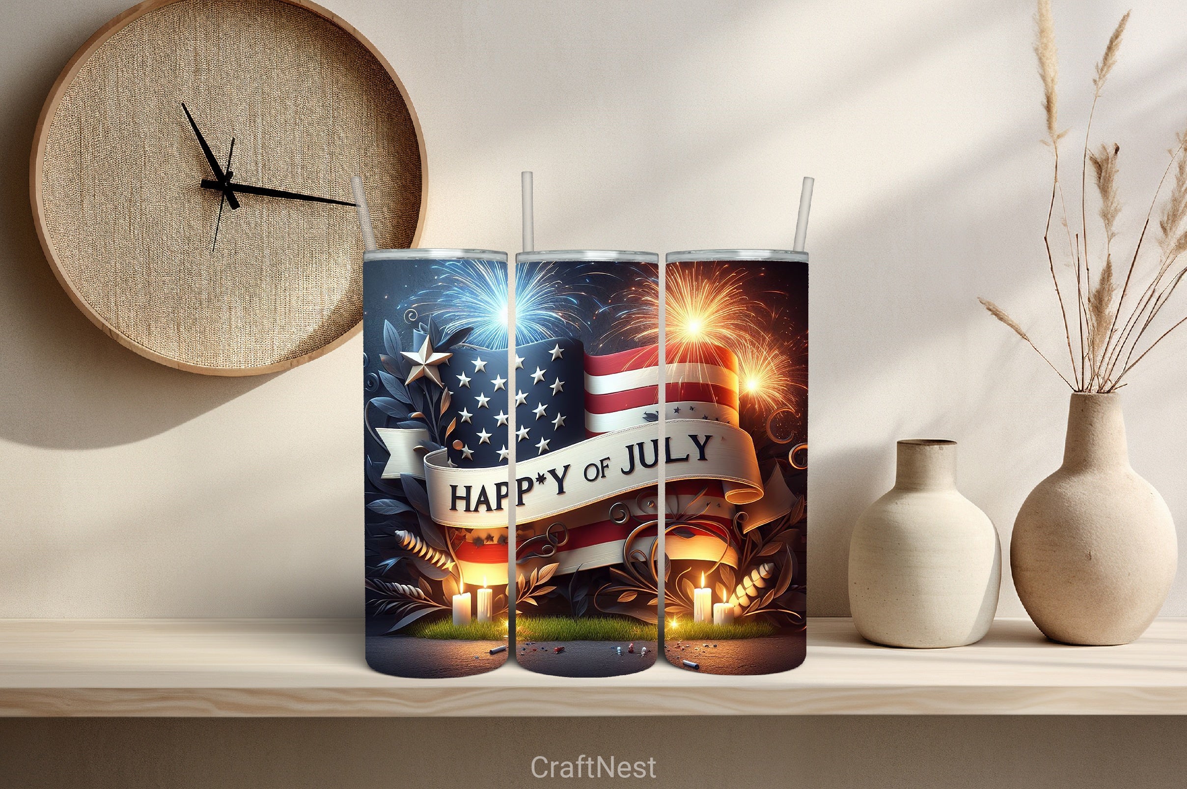 4th of July Tumbler Wrap Bundle 97 - CraftNest - Digital Crafting and Art
